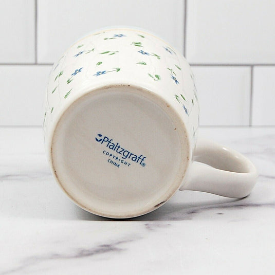 Pfaltzgraff Melissa Set of 4 Floral Yellow Band Coffee Mugs Dinnerware Cups