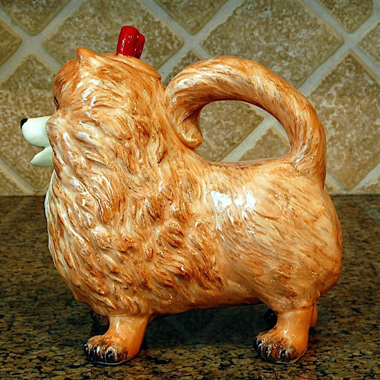 Whitney Pomeranian Pom Dog Teapot Ceramics Animal Décor by Blue Sky Clayworks
