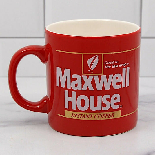 1980's Instant Maxwell House Coffee Cup Mug 12 oz 341ml Red Made In England