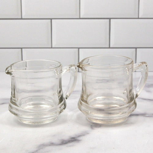 Kelloggs Correct Cereal Clear Glass Creamer Set of 2 Individual Servers