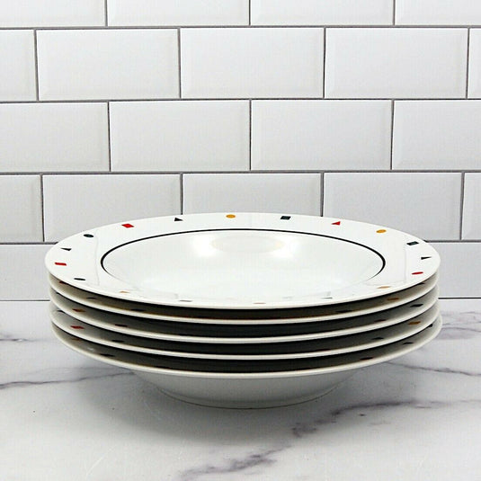 Sasaki Elements Set of 5 Rim Soup Bowl 9.25" 44cm Fine China Japan Ehrenreich