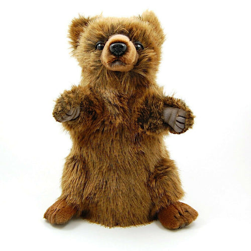 Brown Bear Hand Puppet Fully Body Doll by Hansa Real Looking Plush Learning Toy