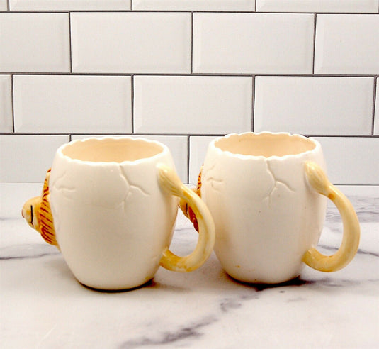 Egg Jokes Set of 2 Cups by Sigma Tastesetter Lion Mugs Kitchen Home Decor