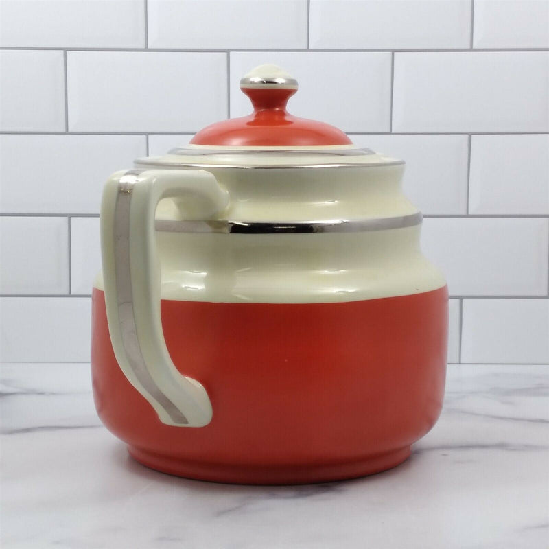 Load image into Gallery viewer, Red Cream Drip O Lator Coffee Pot Enterprise Aluminum Company Teapot
