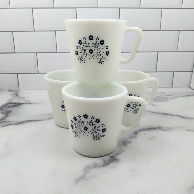 Load image into Gallery viewer, Corelle Corning Blueberry Coffee Cup Set of 4 Blue Berries Floral Mugs
