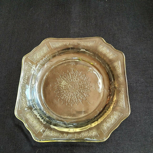 Anchor Hocking Depression Glass Princess Amber Sherbet or Saucer Plate 5.5"