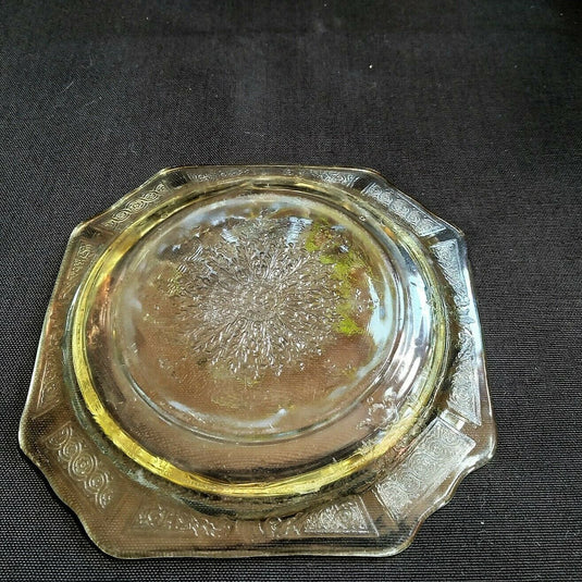 Anchor Hocking Depression Glass Princess Amber Sherbet or Saucer Plate 5.5"