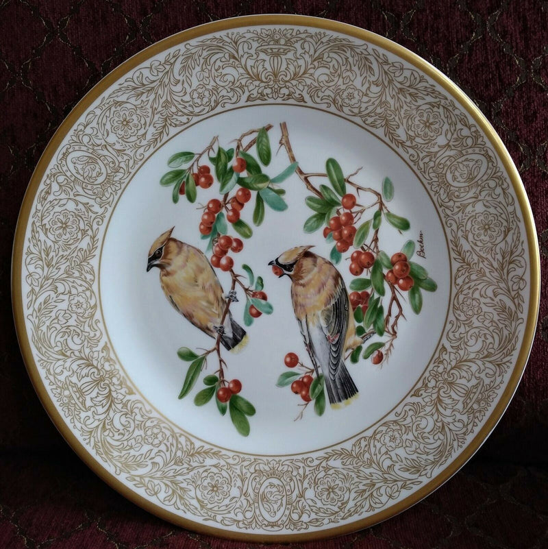 Load image into Gallery viewer, Boehm Plate Woodland Birds of America Cedar Waxwing w Firethorn 10 5/8" (27cm)
