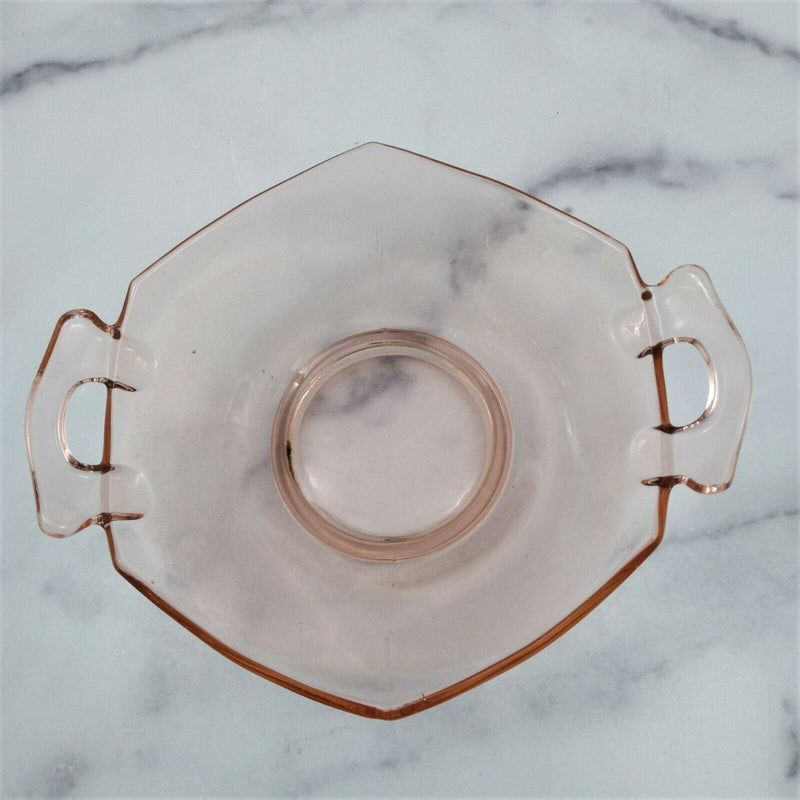 Load image into Gallery viewer, Vintage Pink Depression Glass Candy Dish with handles
