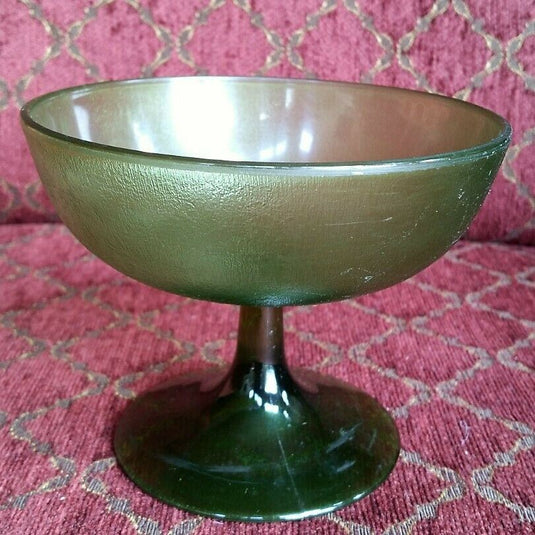 Frosted Green Plastic Pedestal Sherbet Bowl (Set of 6)