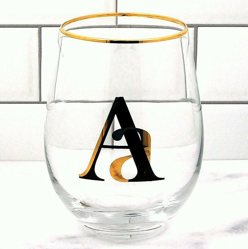 Load image into Gallery viewer, Monogrammed &quot;A&quot; glass tumbler

