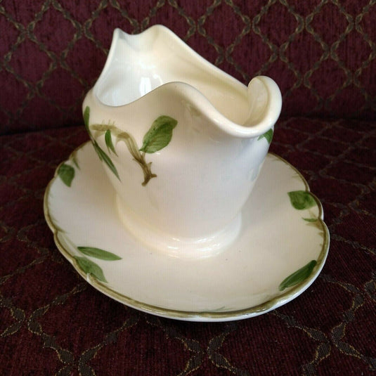 Franciscan Desert Rose Gravy Boat with Under Plate Double Spout Sauce Bowl USA