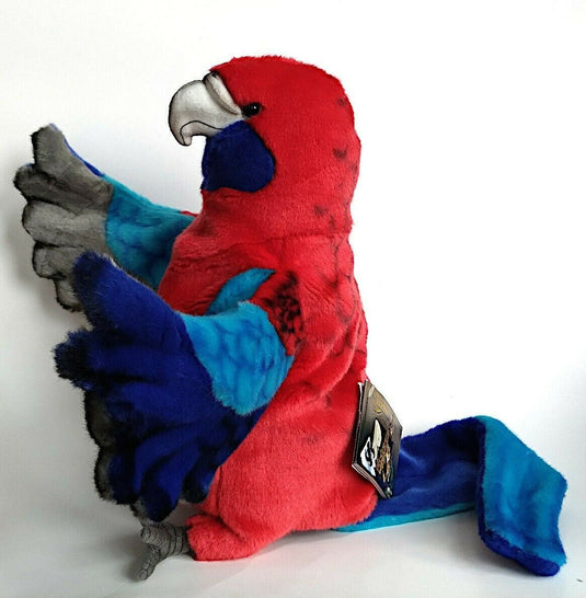 Parrot Red Hand Puppet Full Body Doll by Hansa Real Looking Plush Learning Toy