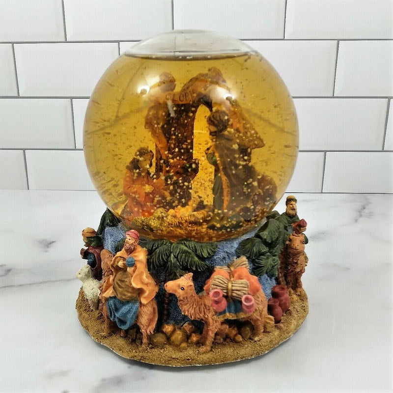 Load image into Gallery viewer, Nativity Scene Musical Snow Globe 7” Tall
