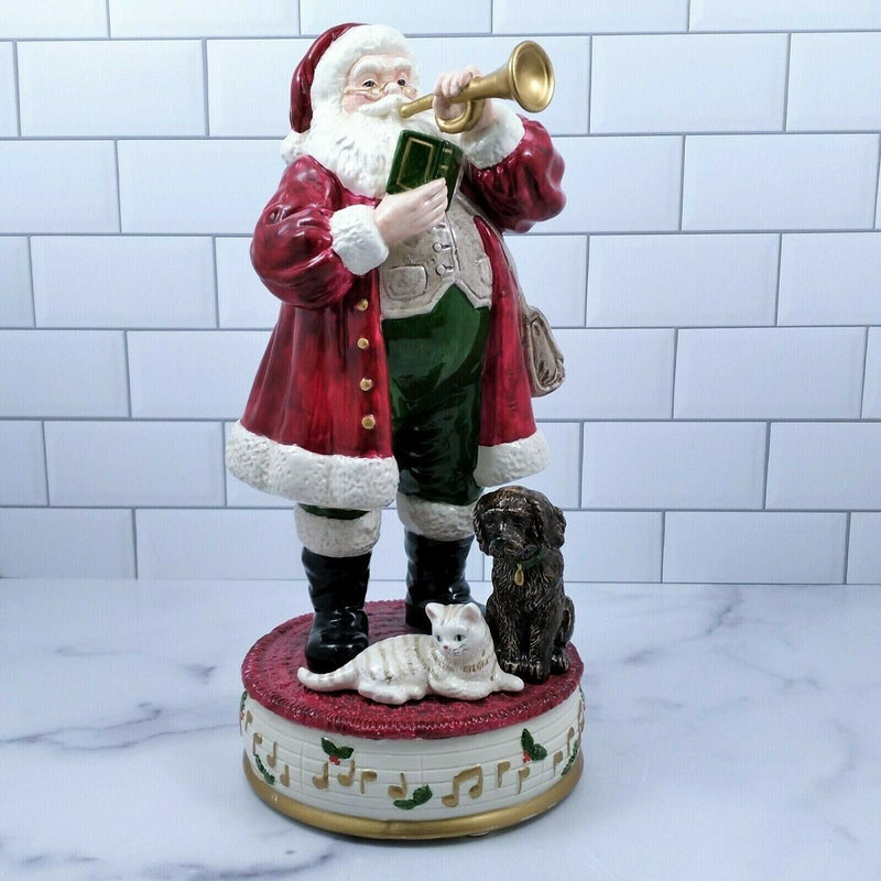 Load image into Gallery viewer, Christmas Holiday Musical Box Santa Claus by Enesco Plays Here Comes Santa

