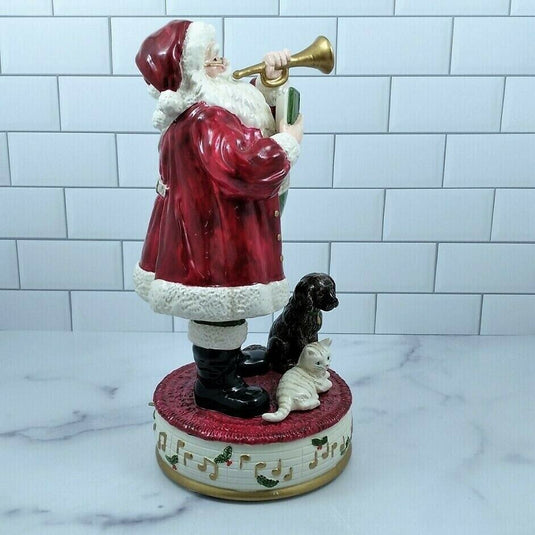 Christmas Holiday Musical Box Santa Claus by Enesco Plays Here Comes Santa