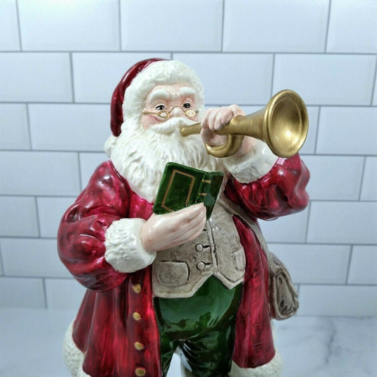 Christmas Holiday Musical Box Santa Claus by Enesco Plays Here Comes Santa