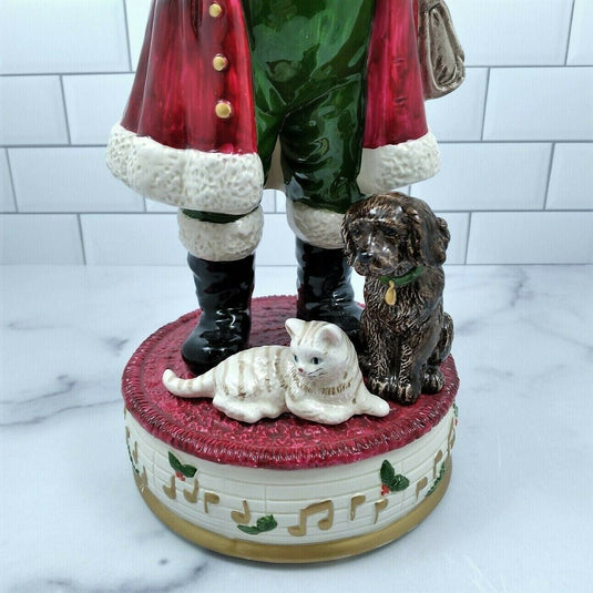 Christmas Holiday Musical Box Santa Claus by Enesco Plays Here Comes Santa