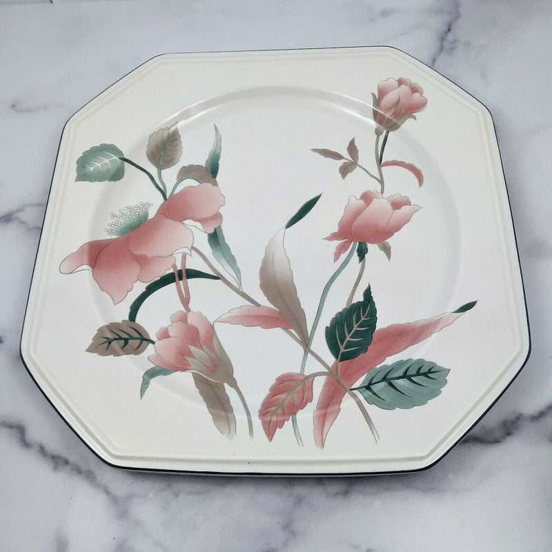 Load image into Gallery viewer, Mikasa Continental Silk Flowers Platter Chop Plate 12” F3003 Octagon Japan
