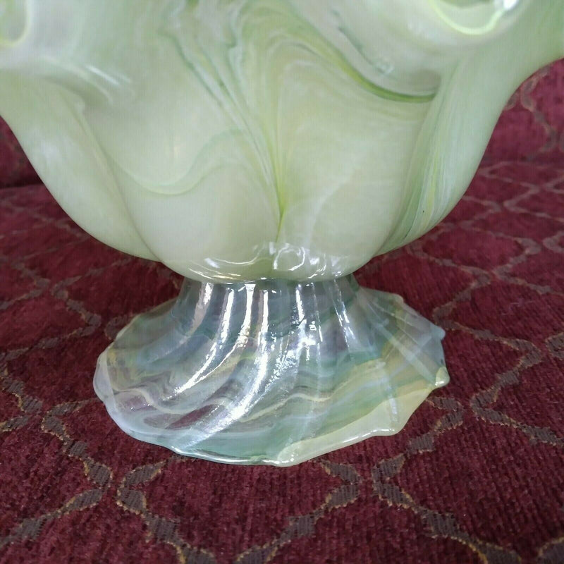 Load image into Gallery viewer, Lavorazione Arte Murano Glass Splash Bowl Sea Foam Green Italy 8” Dish
