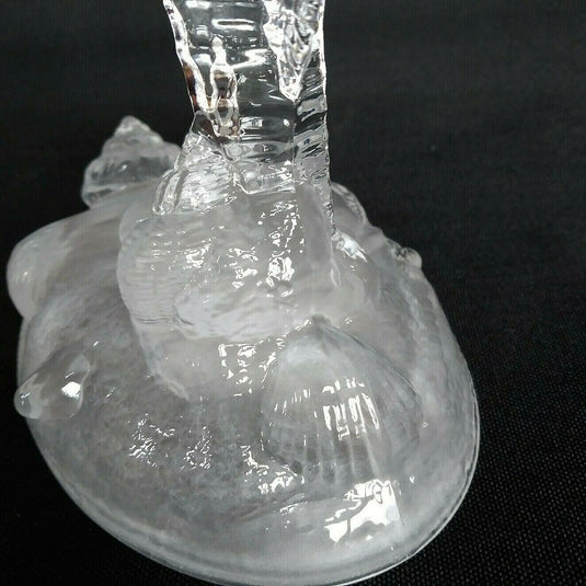 Cristal D'Arques Crystal Seahorse Figurine Frosted Shell Base 6 inch