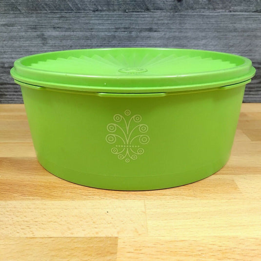 Apple Green Tupperware Round Canister Container