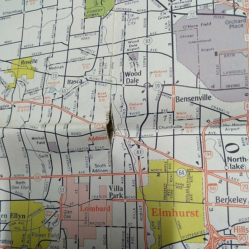 Load image into Gallery viewer, Map of Chicago and Vicinity by AAA Travel 1961
