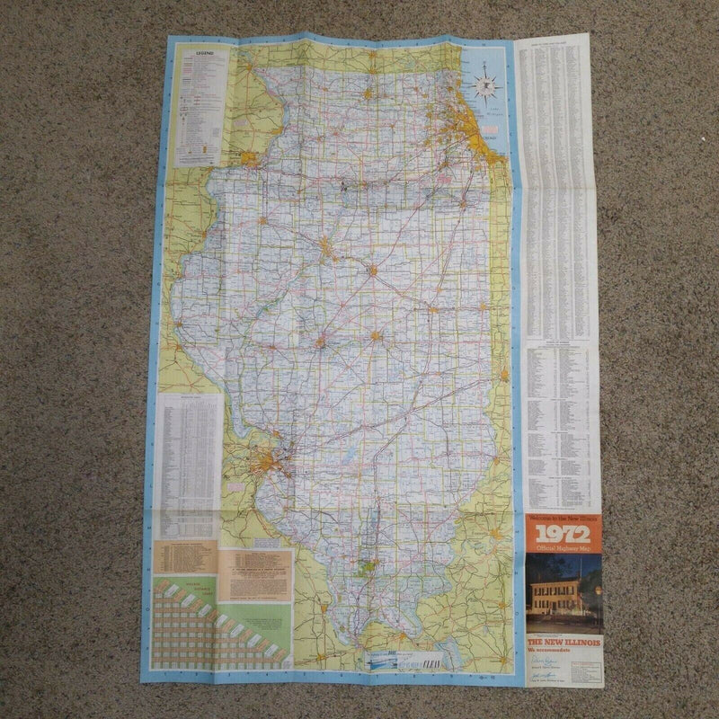 Load image into Gallery viewer, Illinois 1972 Official Highway Travel Road Map
