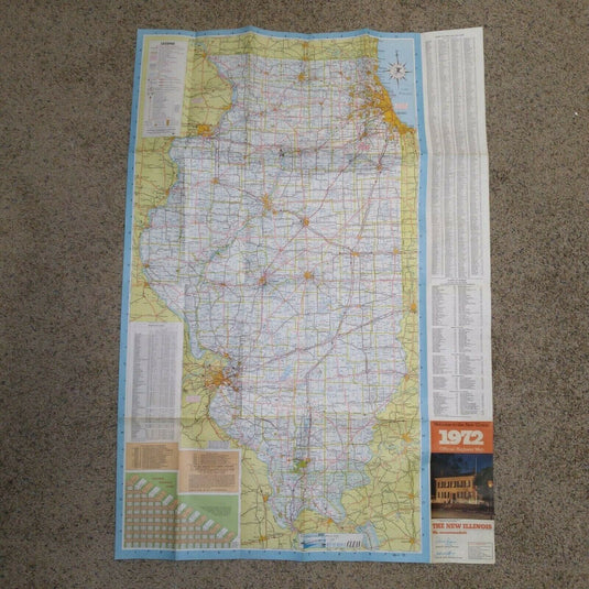 Illinois 1972 Official Highway Travel Road Map