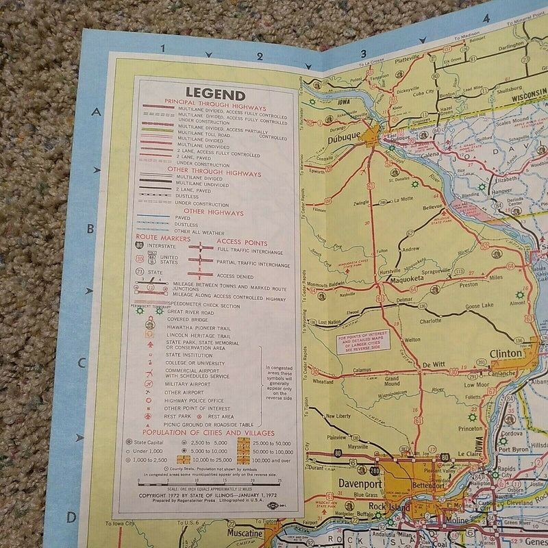 Load image into Gallery viewer, Illinois 1972 Official Highway Travel Road Map
