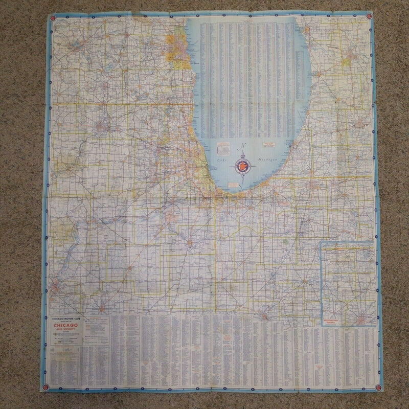 Load image into Gallery viewer, Chicago And Vicinity 1960 Highway Travel Road Map
