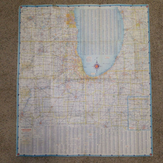 Chicago And Vicinity 1960 Highway Travel Road Map