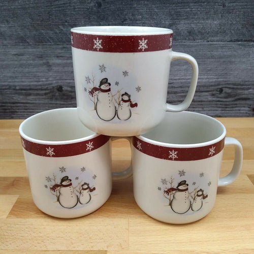 Royal Seasons RN1 Set of 3 Coffee Mugs Winter Snowman Dinnerware Stoneware Cups