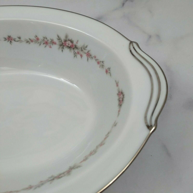 Load image into Gallery viewer, Noritake Rosepoint 10 inch Oval Vegetable Bowl Pink Floral Vine 6206

