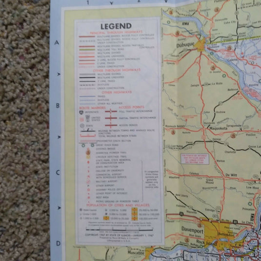 Illinios Official Highway Map 1967