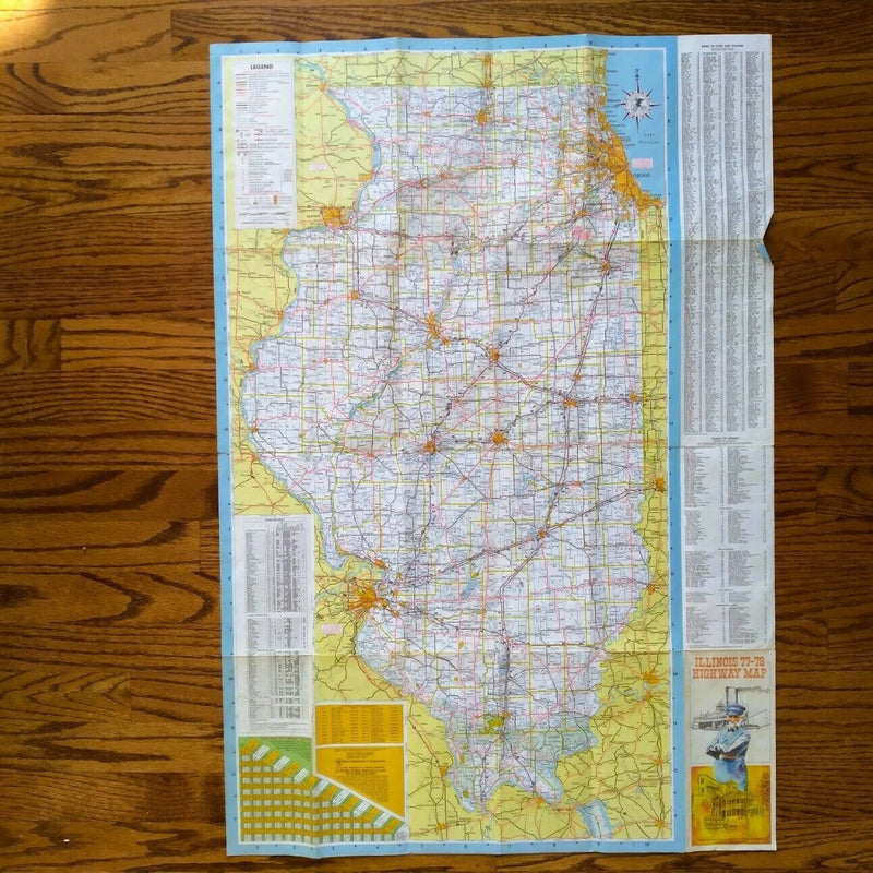 Load image into Gallery viewer, 1977-1978 Official Illinois State Highway Transportation Travel Road Map
