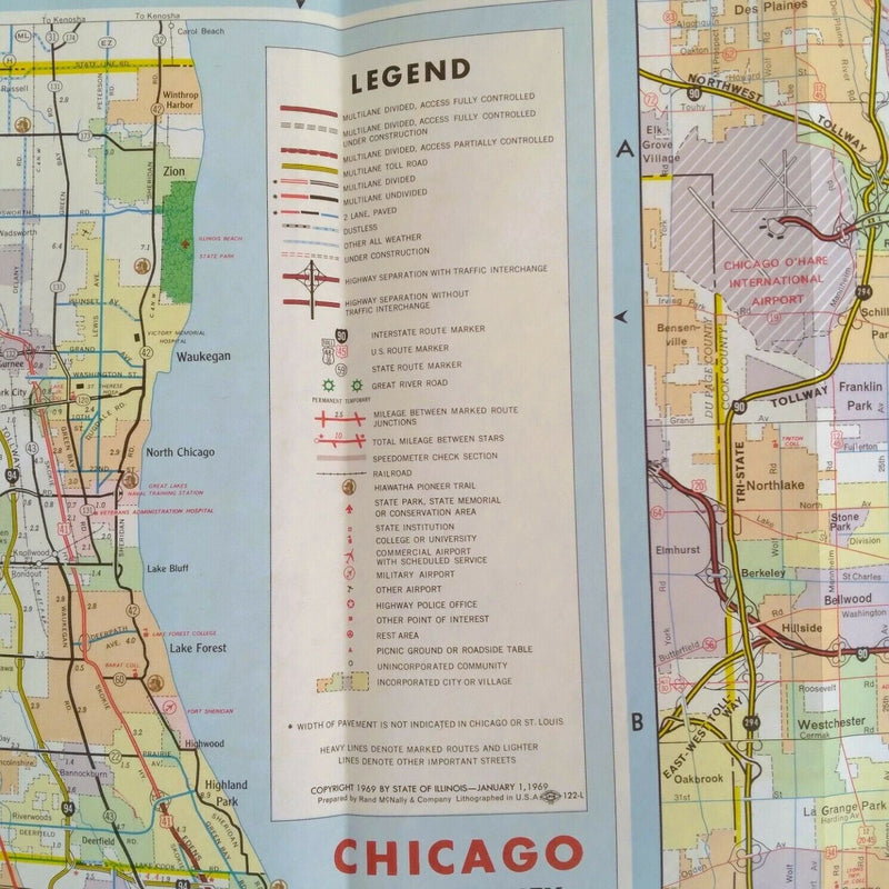 Load image into Gallery viewer, 1969 Official Illinois State Highway Transportation Travel Road Map
