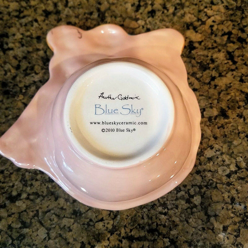 Load image into Gallery viewer, Flamingo Dip Bowl with Spreader Ceramic Blue Sky Heather Goldminc Kitchen Decor
