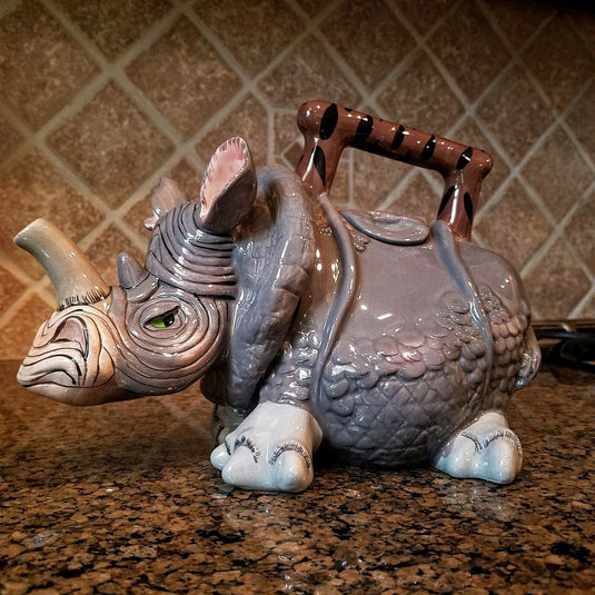 Rhino Teapot Ceramic by Blue Sky Clayworks Design by Lynda Corneille Home Decor