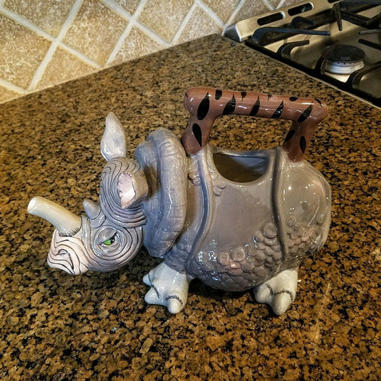 Rhino Teapot Ceramic By Blue Sky Clayworks Design By Lynda Corneille Home Decor