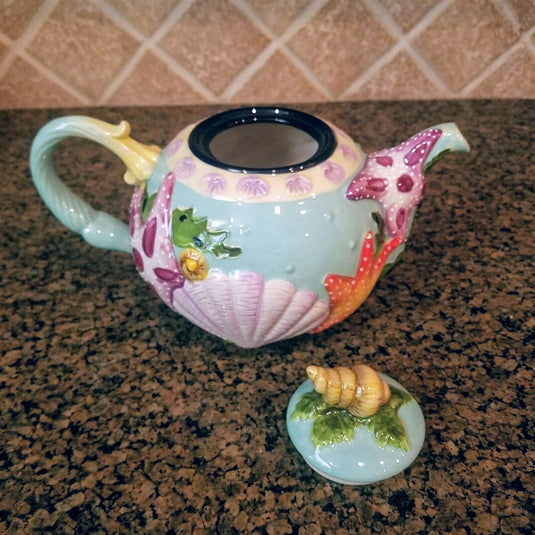 Star Fish Teapot Ceramic Blue Sky Clayworks Heather Goldminc Kitchen Decor