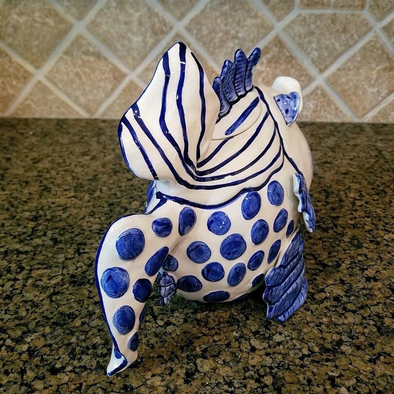 Load image into Gallery viewer, Delft Fish Teapot Ceramic Decorative Kitchen Decor New Blue Sky Diane Artware
