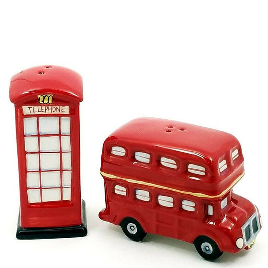 Salt Pepper Set London Bus Phone Booth Collectible Decorative Heather Goldminc