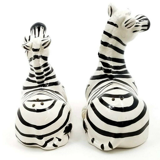 Salt Pepper Set Zebra Collectible Decorative Heather Goldminc Blue Sky Clayworks