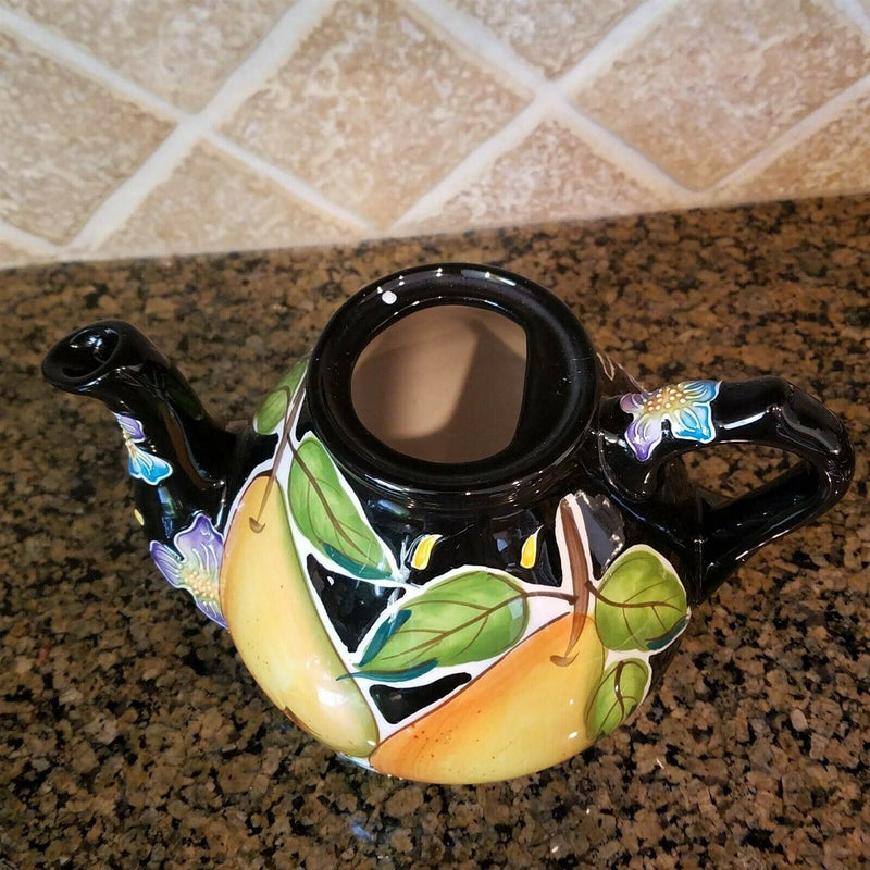 Load image into Gallery viewer, Pear Teapot Ceramic Blue Sky Clayworks Heather Goldminc Kitchen Decor
