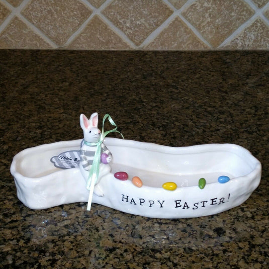 Bunny Nibbles Treat Easter Bowl Decorative Home Décor Blue Sky Clayworks