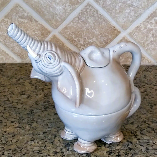 Elephant Tea for One Teapot Decorative Kitchen Home Décor Blue Sky Clayworks