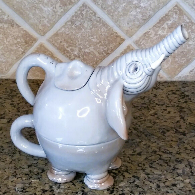 Load image into Gallery viewer, Elephant Tea for One Teapot Decorative Kitchen Home Décor Blue Sky Clayworks
