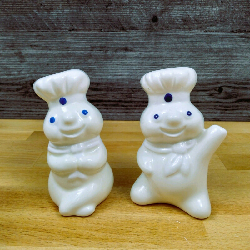 Load image into Gallery viewer, Pillsbury Doughboy Salt And Pepper Shaker Set With Toothpick Holder
