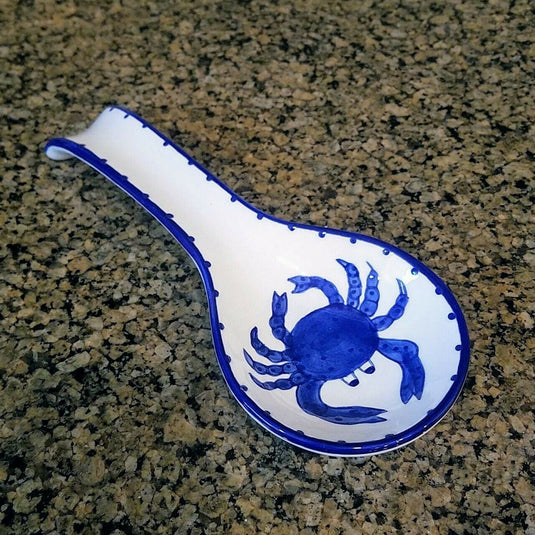 Crab Spoon Rest Ceramic Blue Sky Heather Goldminc Kitchen Decor New